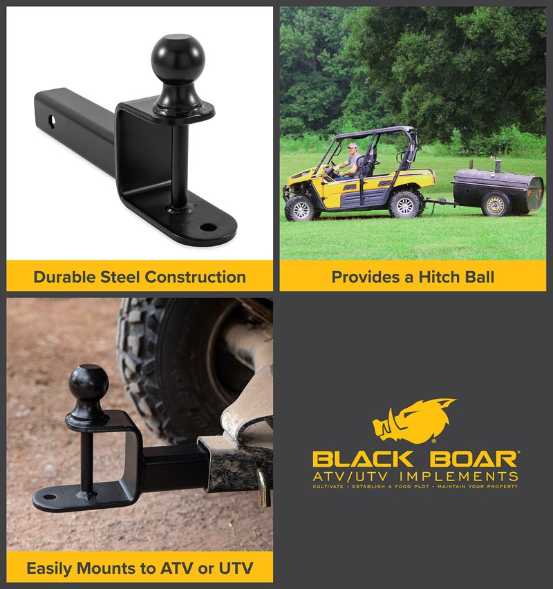 Black Boar UTV ATV Multi-Hitch - Features 1-7/8â€ Hitch Ball, 2â€ Shank - 6â€ (L) Shank - Hitch Ball has 2â€ Rise & Rated for 2,000lbs - Use w/utility trailers, tow straps & other ATV Accessories (66027) - Image 2